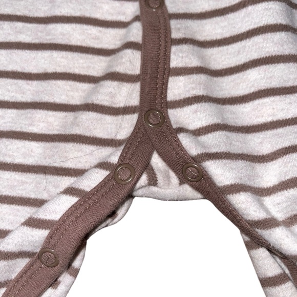 Carter’s Baby 6M Cotton Brown White Stripe Onesie Monkey Footsie - Picture 5 of 10